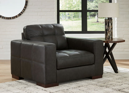 Luigi - Chair And A Half - Leather Match - Thunder