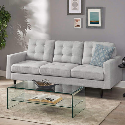 Jenny - Contemporary Tufted Fabric 3 Seater Sofa