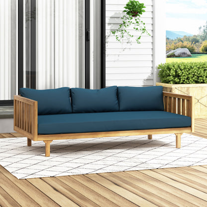 Claremont - 3 Seater Daybed Teak Acacia Wood Water Resistant Cushions