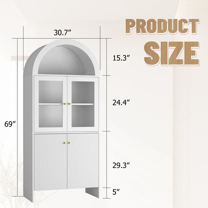 Modern Tech Inspired Dome Cabinet With LED Lighting
