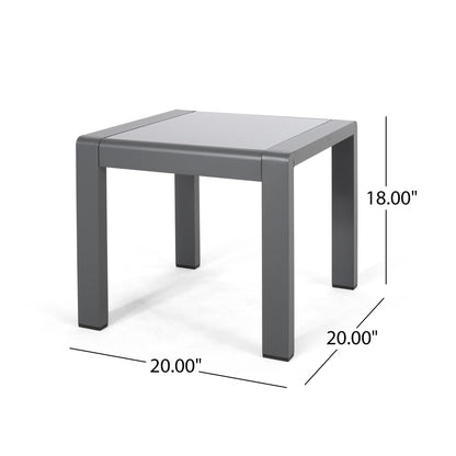 Cape Coral - Contemporary Side Table With Frosted Glass Top