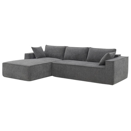 72" Fabric Modular Sofa With Black Legs - Gray