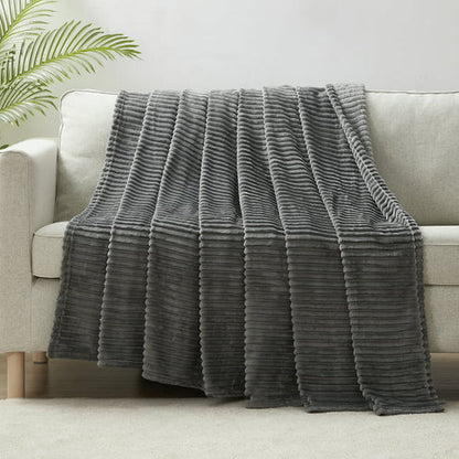 CUT PLUSH BLANKET NESTL (Dark Gray)