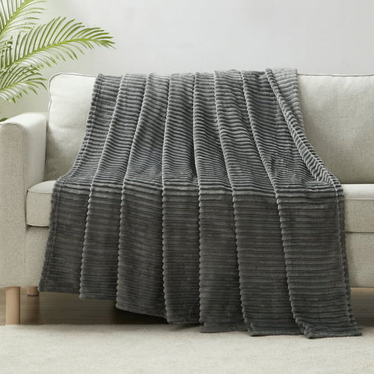 CUT PLUSH BLANKET NESTL (Dark Gray)