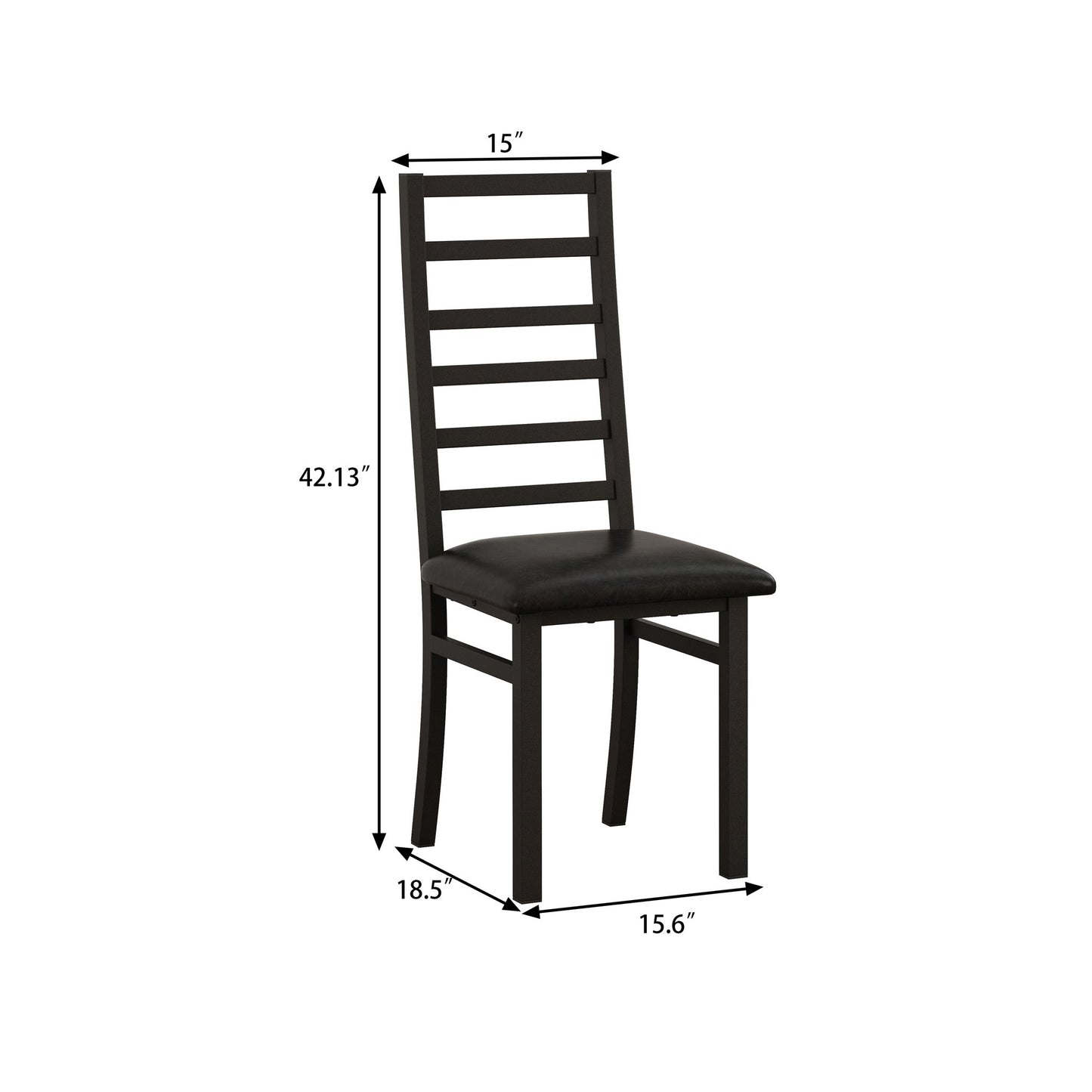 Rectangular Stretch Dining Table With 4 Chairs - Black / Gray