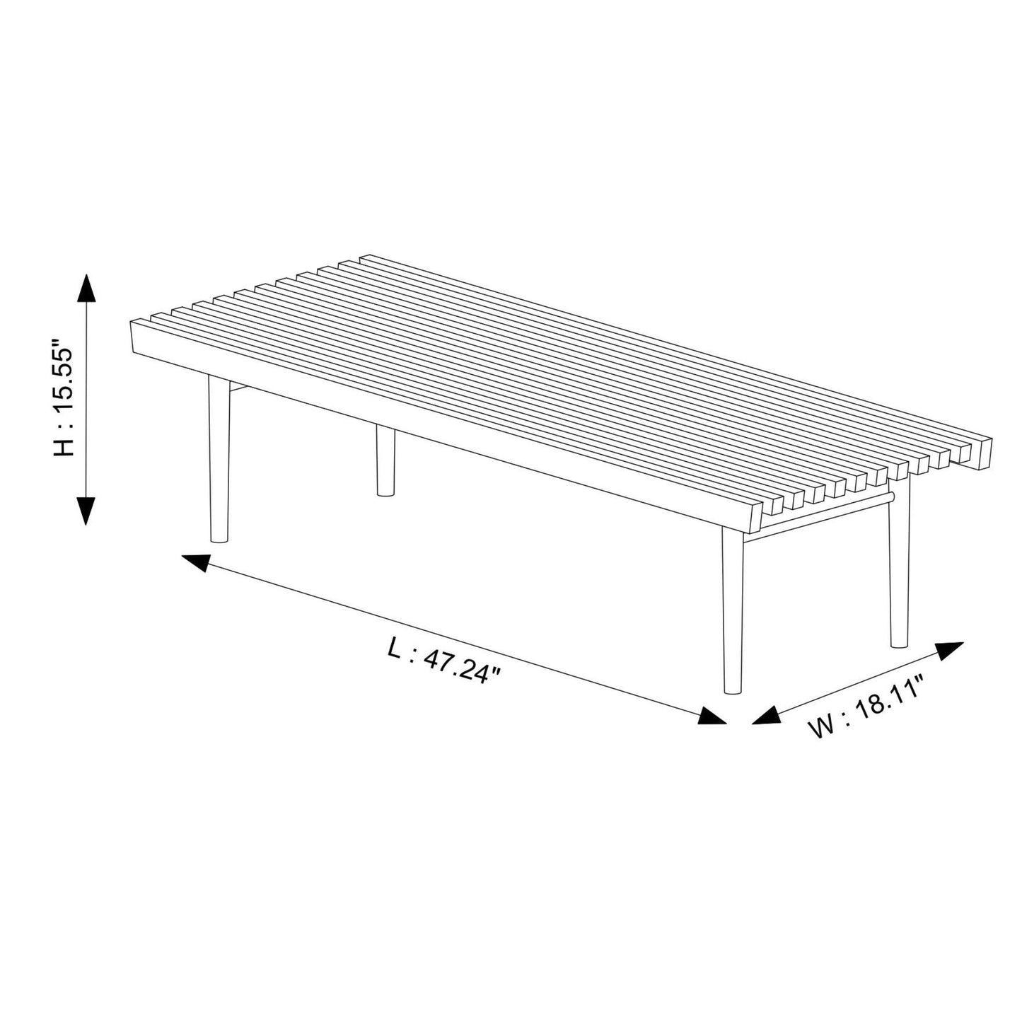 Mia - Bench - Dark Brown