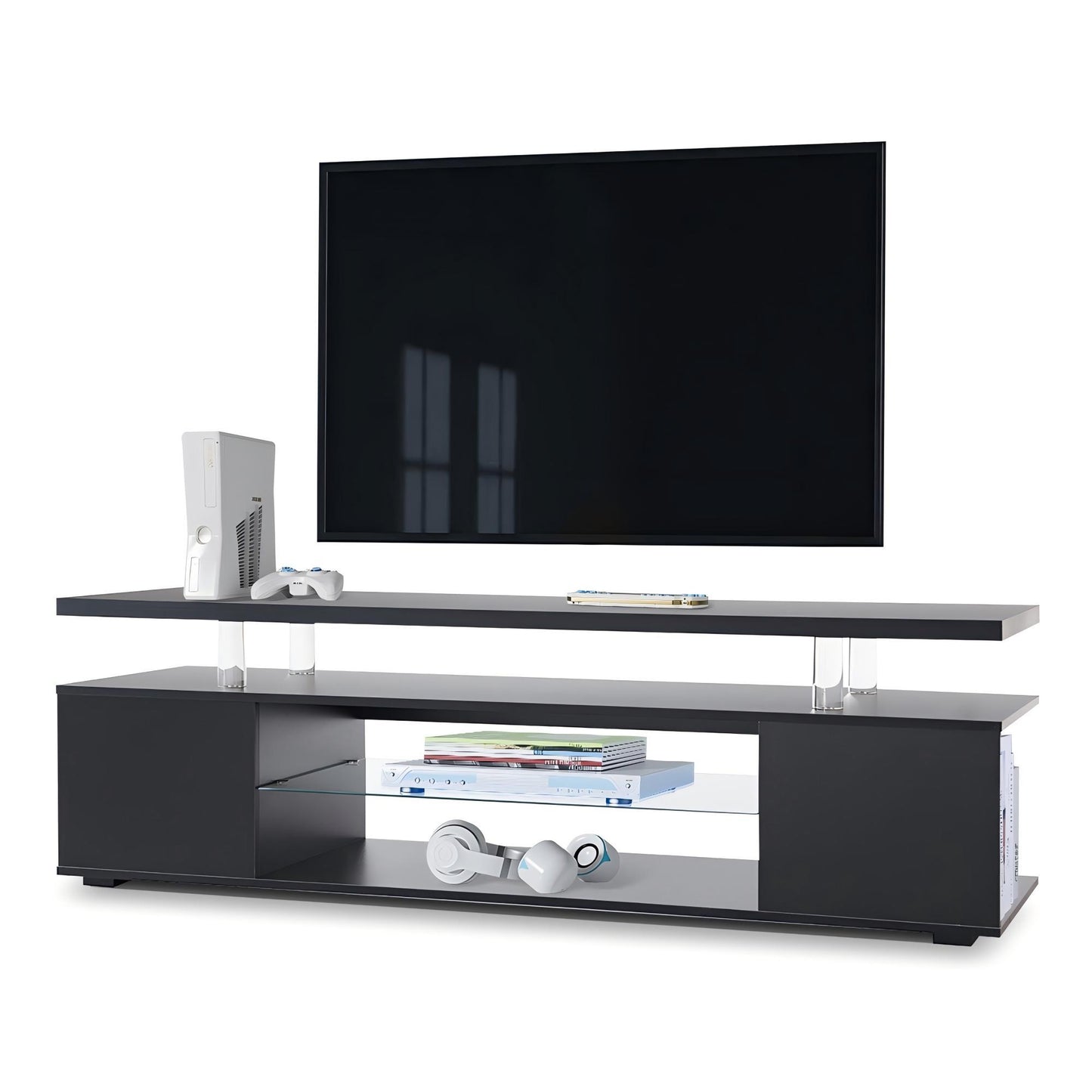 TV Stant With LED And Large Side Cabinet