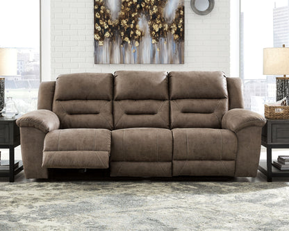 Stoneland - Reclining Sofa - Faux Leather - Fossil