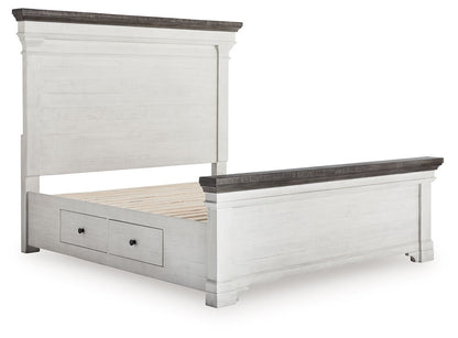 Havalance - Queen Panel Storage Bed - White / Gray