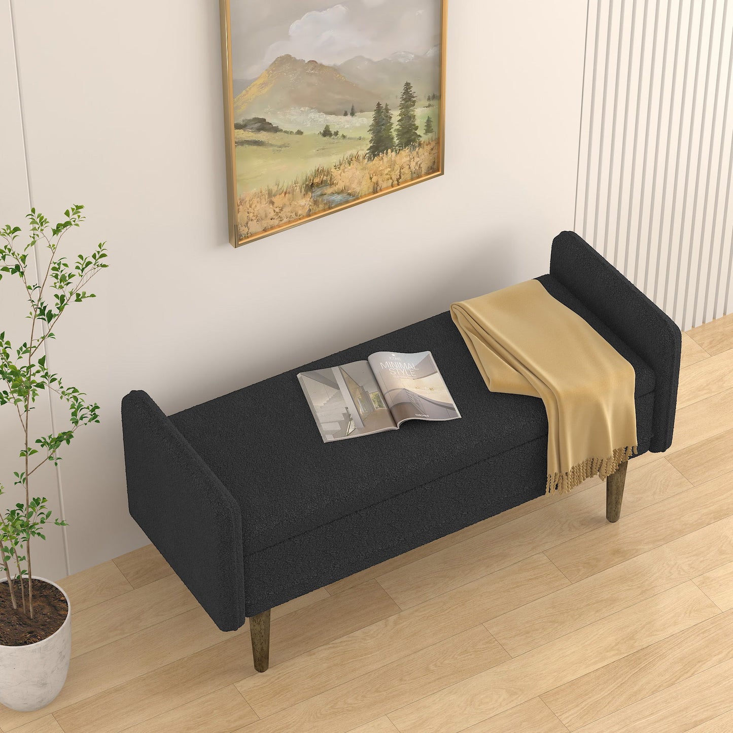 Teddy Velvet Storage Stool With Storage Space For Apartments