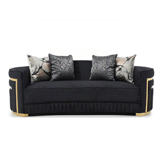 Soledad - Sofa With Upholstery And Hued Accents - Black