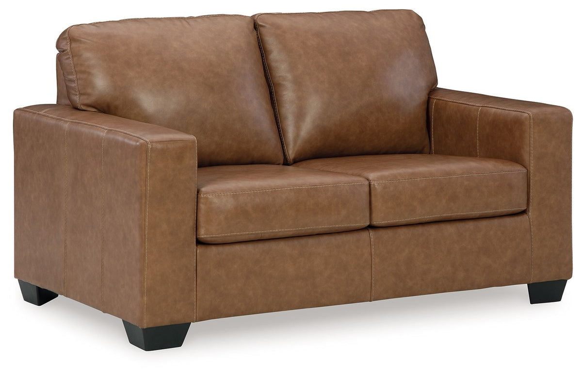 Bolsena - Loveseat - Leather Match - Caramel