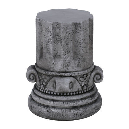 Outdoor End Table, Round Side Table For Patio And Garden - Antique Gray