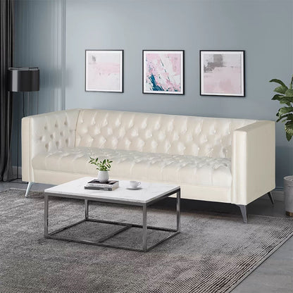 Contemporary 3 Seater Sofa With Button Tufting