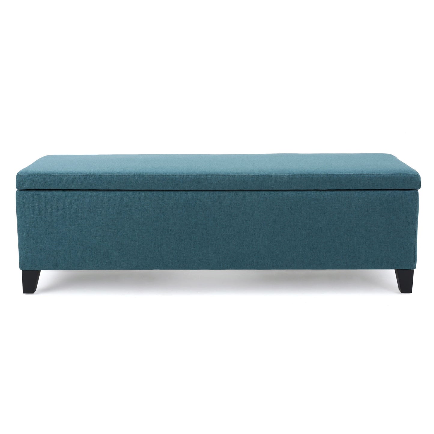 Contemporary Storage Ottoman Bench With Polyester Upholstery