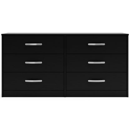 Finch - Black - Six Drawer Dresser - 29'' Height