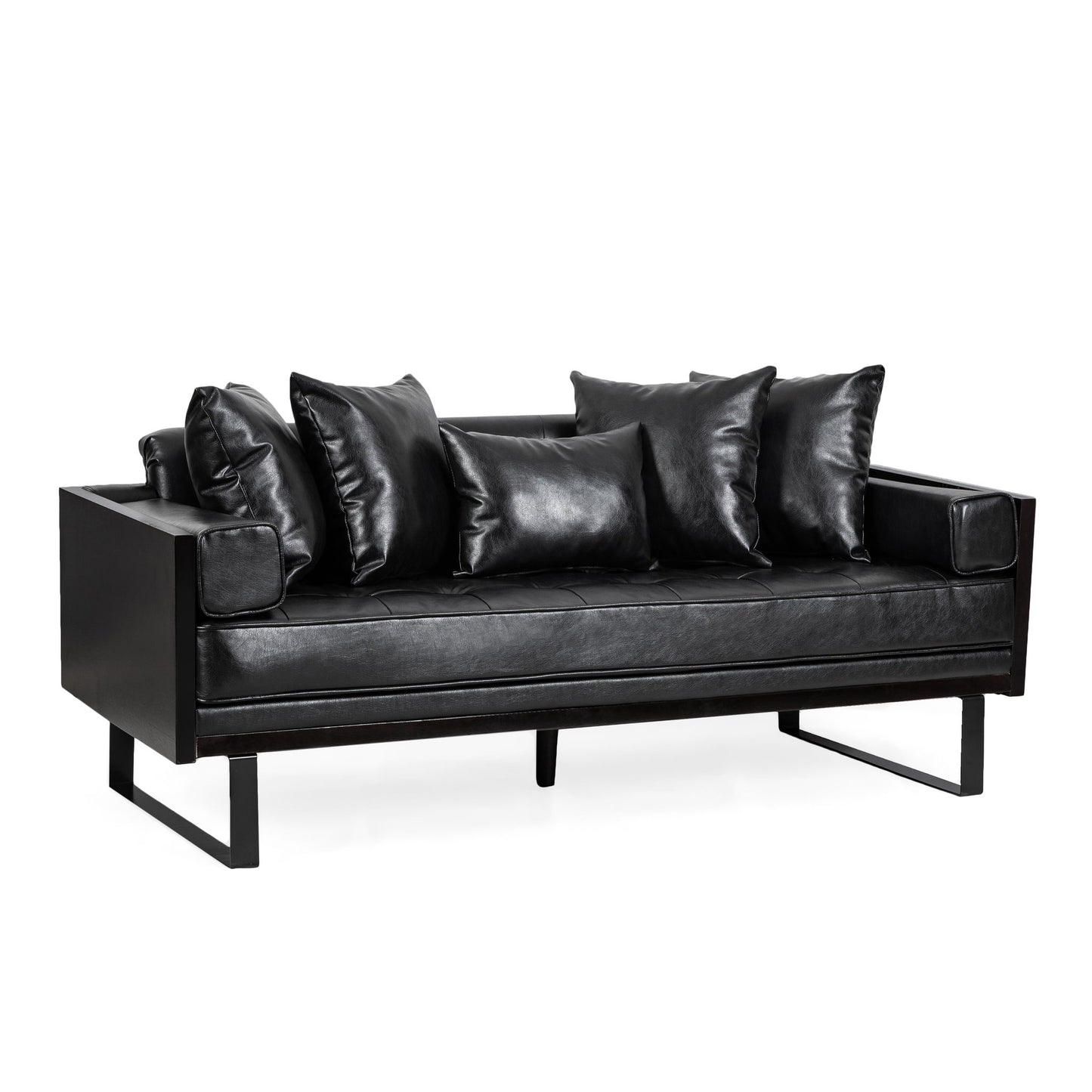 Contemporary Oversized Loveseat With Accent Pillow