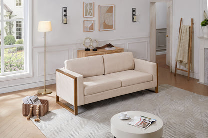 Modern Sofa With Solid Wood Legs, 3 Seater