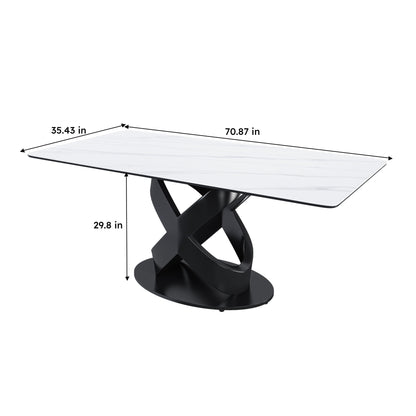 Rectangular Dining Table - Black / White