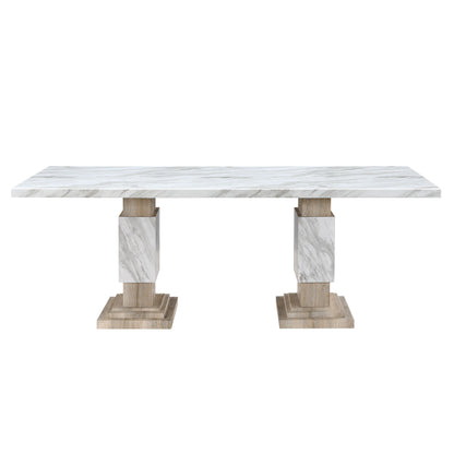 Stacey - Dining Table With Pedestal Base - Beige