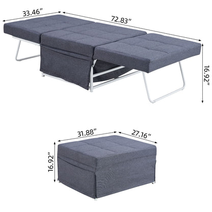 Modern Convertible Sofa Bed 4 In 1 Folding Ottoman Sleeper With Adjustable Backrest