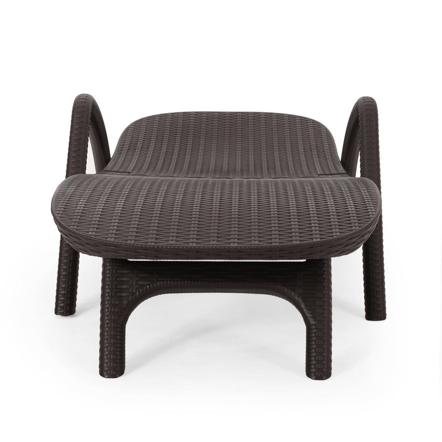 Polypropylene Resin Chaise Lounge With Hand Crafted Details - Dark Brown