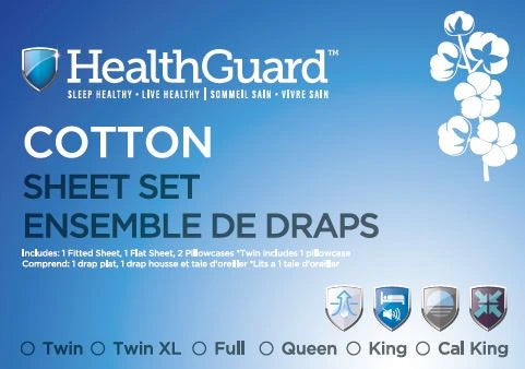 HEALTH GUARD EGYPTIAN COTTON SHEET SET