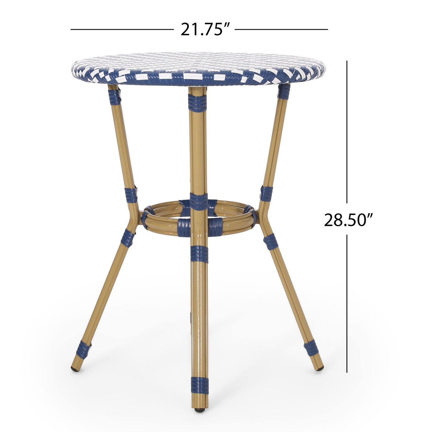 French Bistro Table Outdoor Elegance - White / Blue