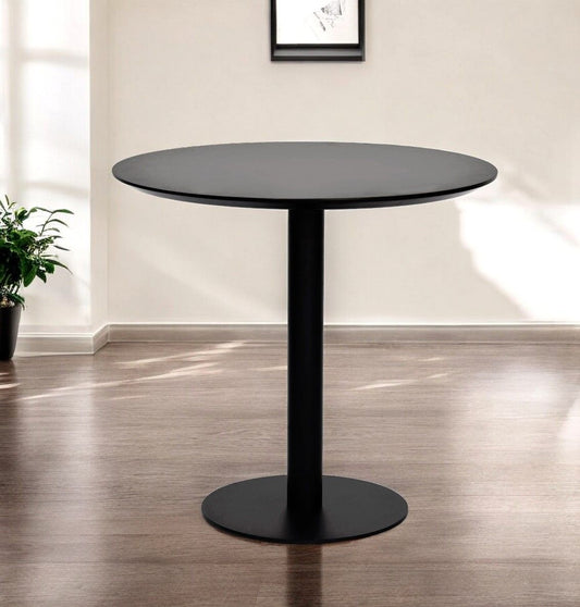 Rounded Steel Bar Table - Black