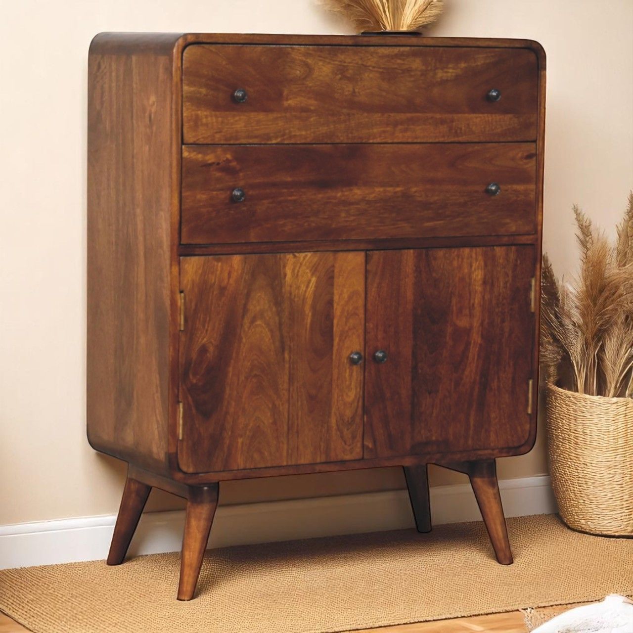Curved Charm Cabinet - Brown