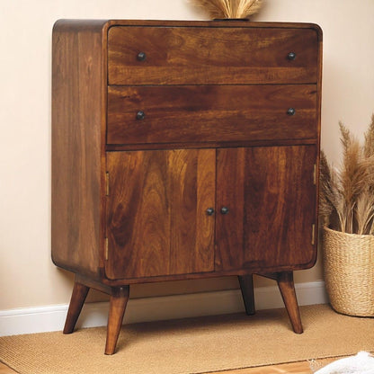 Curved Charm Cabinet - Brown