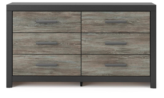 Broachmyn - Six Drawer Dresser - Black / Gray - Wood