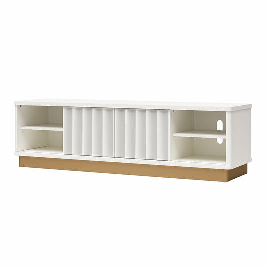 Rene - Scalloped TV Stand For TVs Up To 65" - White