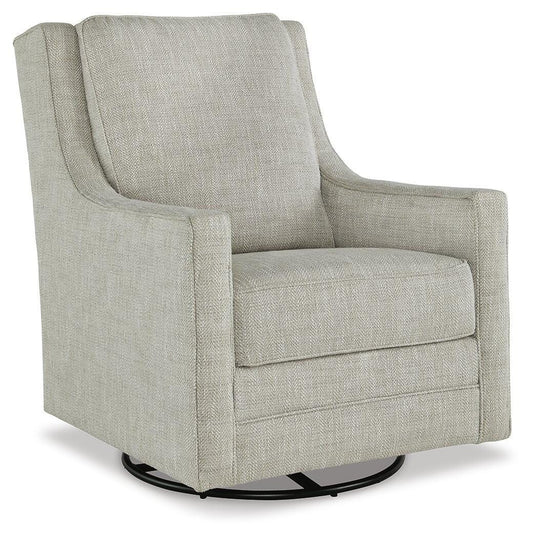 Kambria - Swivel Glider Accent Chair - Fog - Fabric