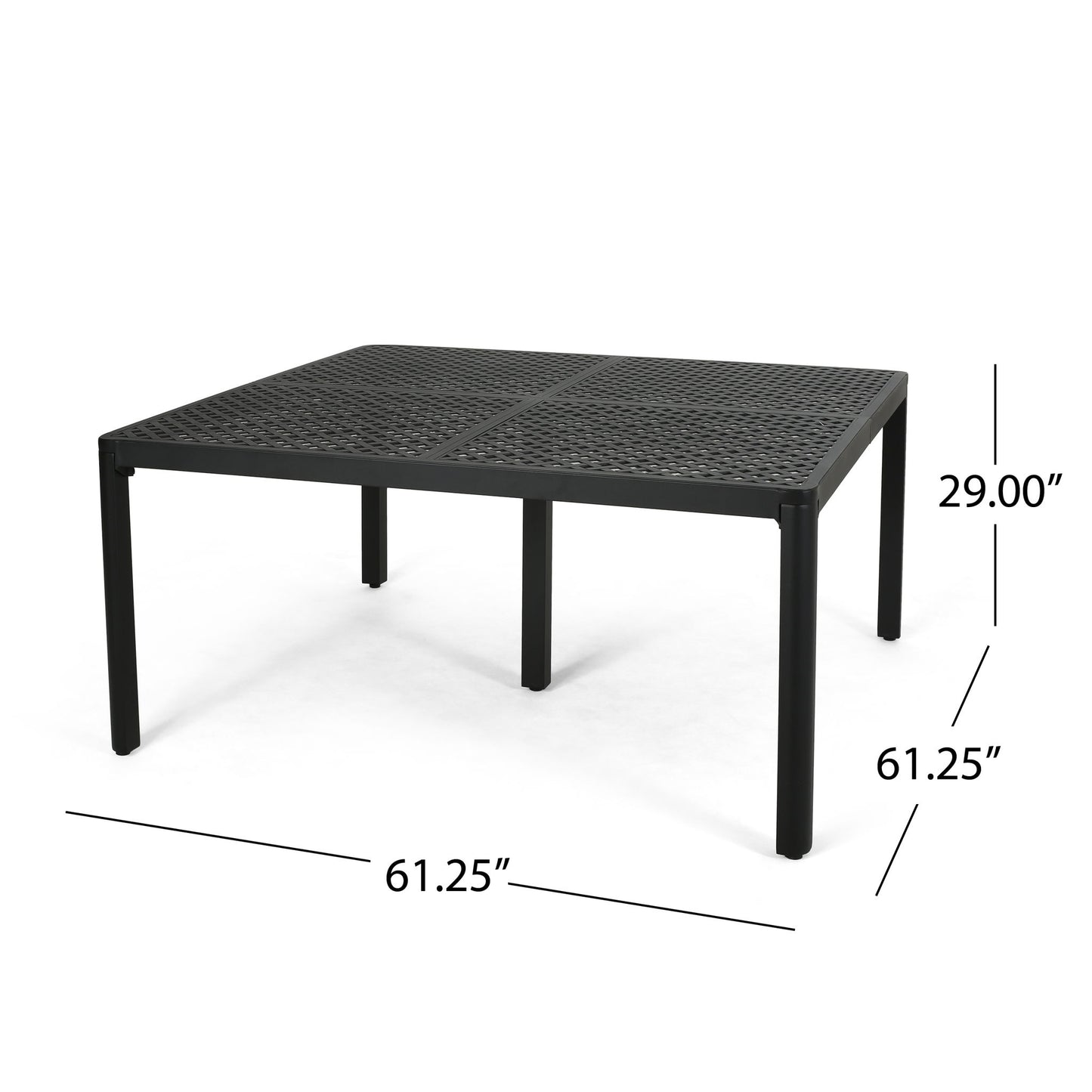 Outdoor Modern Aluminum Dining Table With Woven Accents