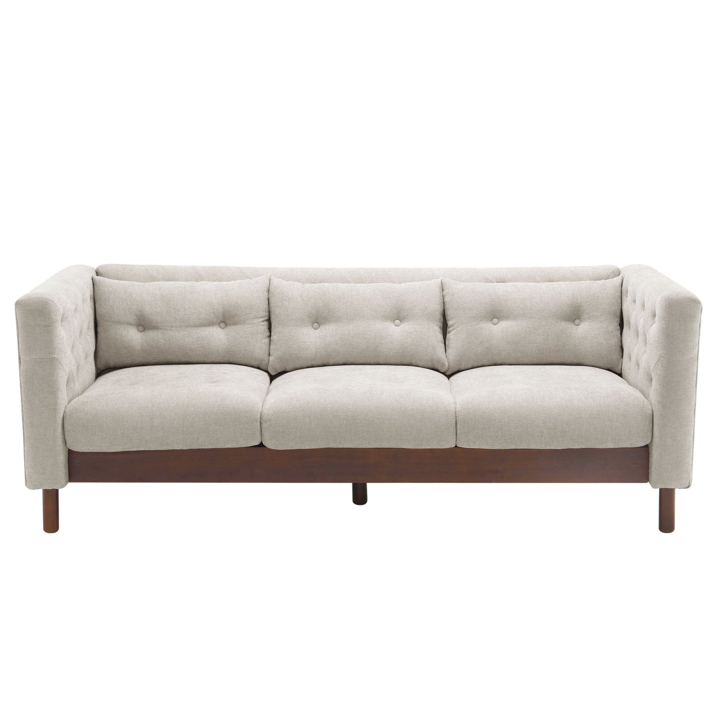 Upholstered Sofa Modern 3 Seater Sofa Couch With Tufted Design For Living Room