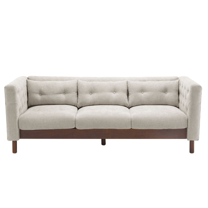 Upholstered Sofa Modern 3 Seater Sofa Couch With Tufted Design For Living Room