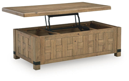 Ridgester - Lift Top Cocktail Table - Light Brown