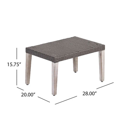 Savannah - Outdoor Wicker And Ottoman - Gray