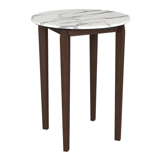 32" Solid Wood Rounded Bar Table - White