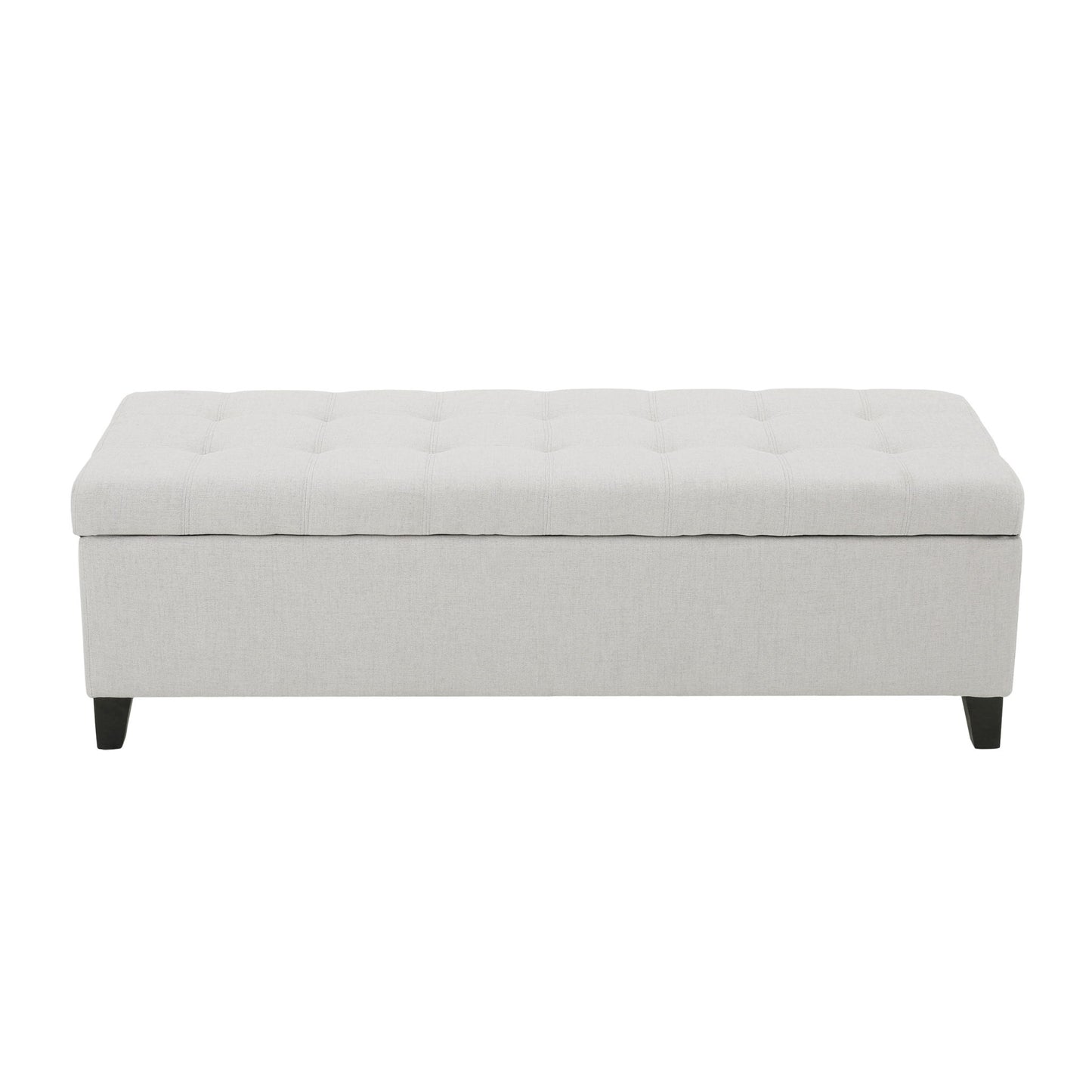 Home Mission - Upholstered Storage Ottoman Bench - Light Gray