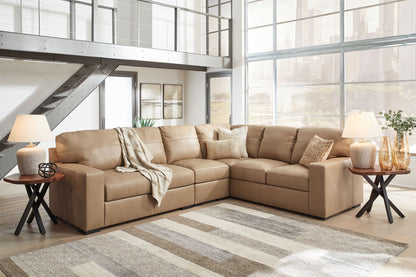 Bandon - Toffee - 3-Piece Sectional With Laf Loveseat - Leather Match