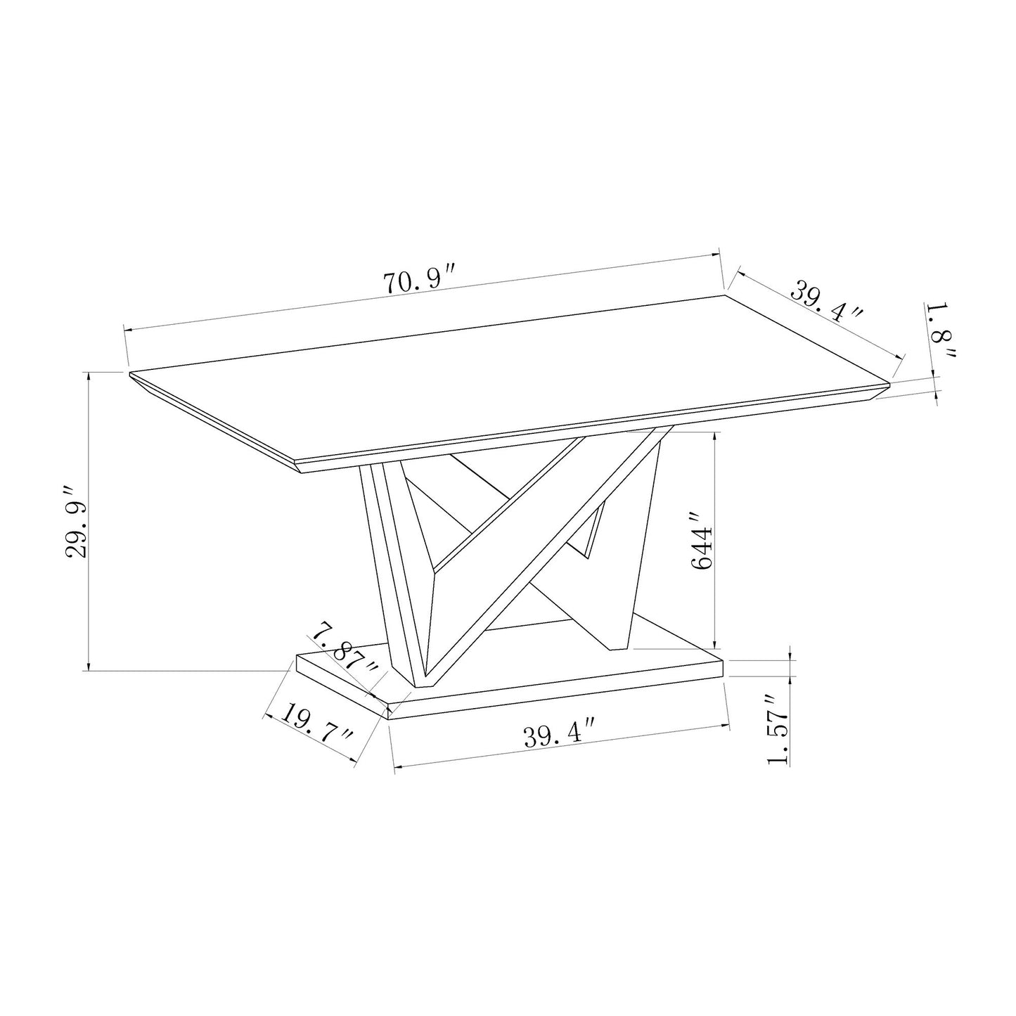 Caroline - Dining Table - Gray