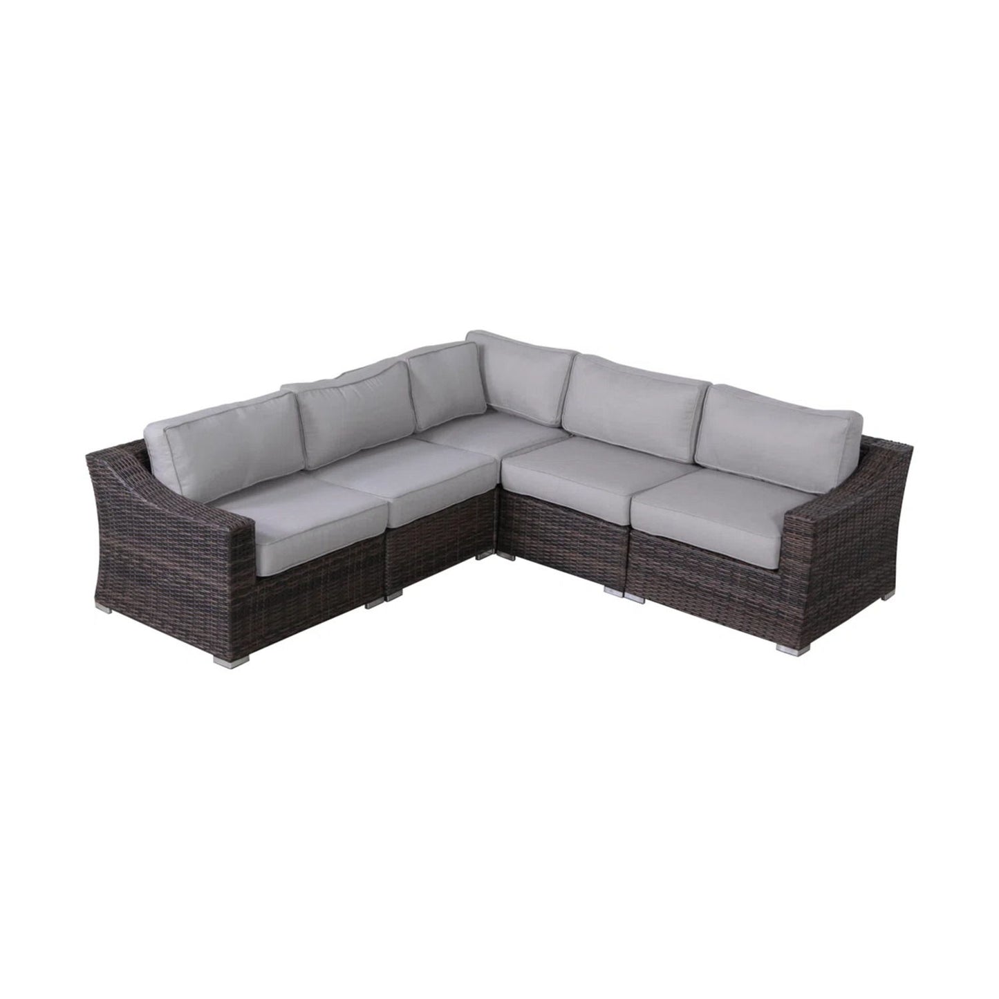 Contemporary Outdoor Rattan Wicker Sectional Seating Group With Cushions