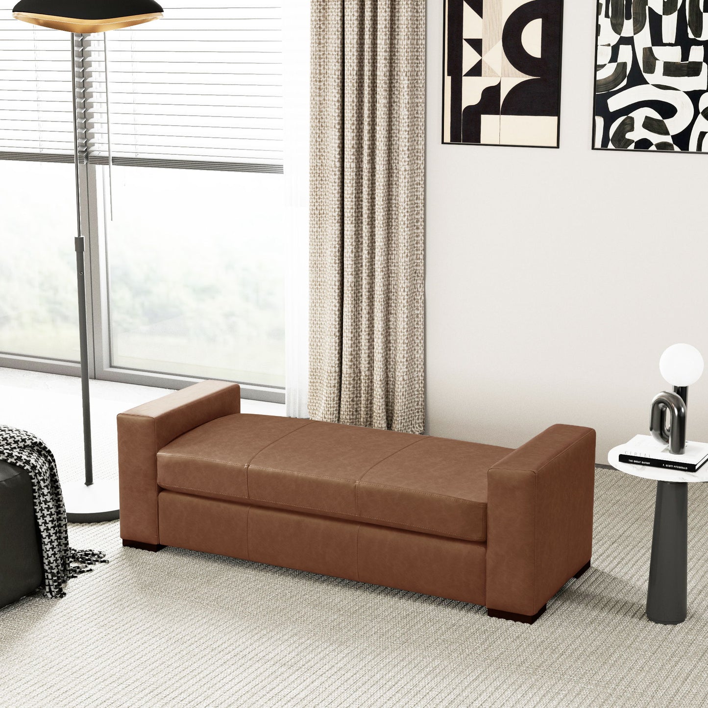 Ottoman With Unique Armrest Design For Living Spaces