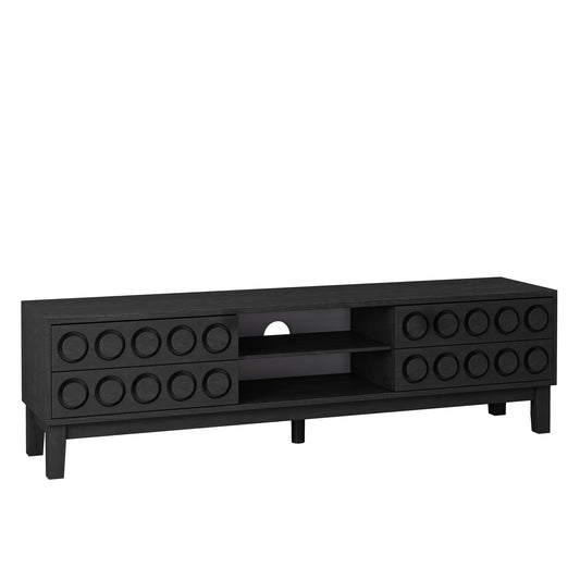 Media Console With 4 Drawers And Cable Management