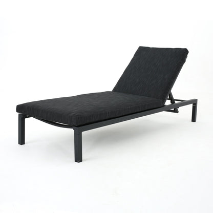 Modern Chaise Lounge With Wate Resistant Fabric Cushions