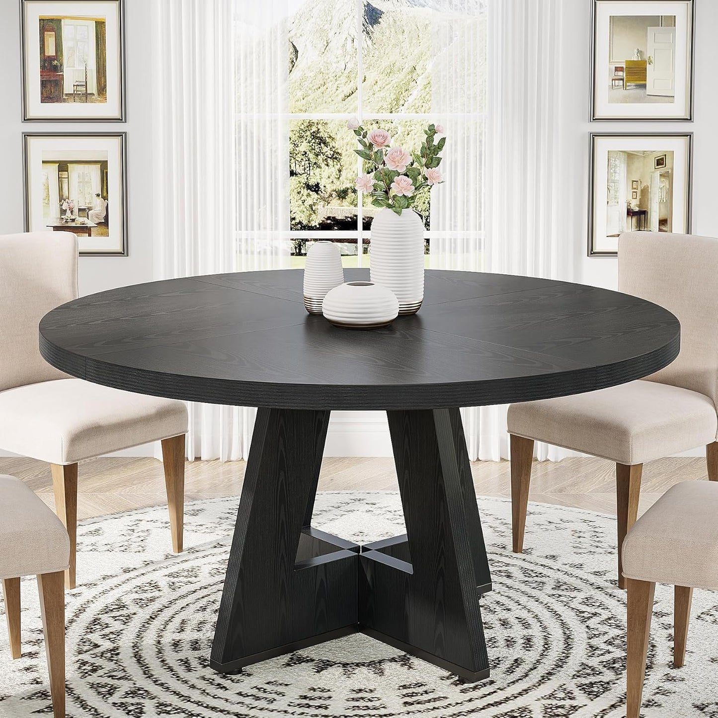 Round Dining Cross Base Kitchen Table