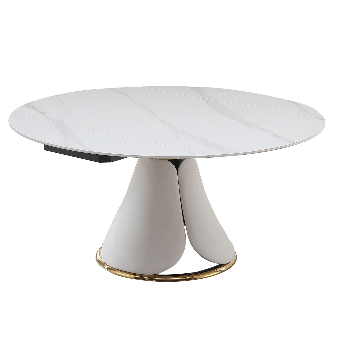 Fashion Modern Sintered Stone Dining Table With Retractable Function And Chairs