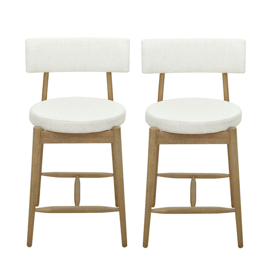 Mid Century Modern Counter Stools, Fabric Upholstered Chairs